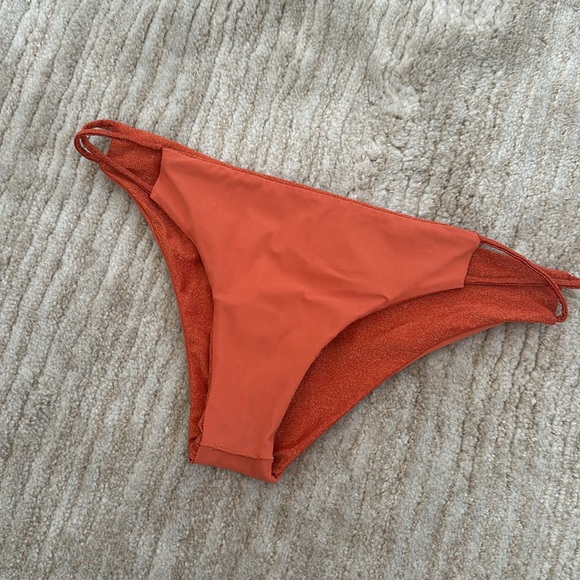 Sara Cristina Hava Bikini with Bandeau Top and Bottom in Shiny Orange Size XS - Picture 15 of 16
